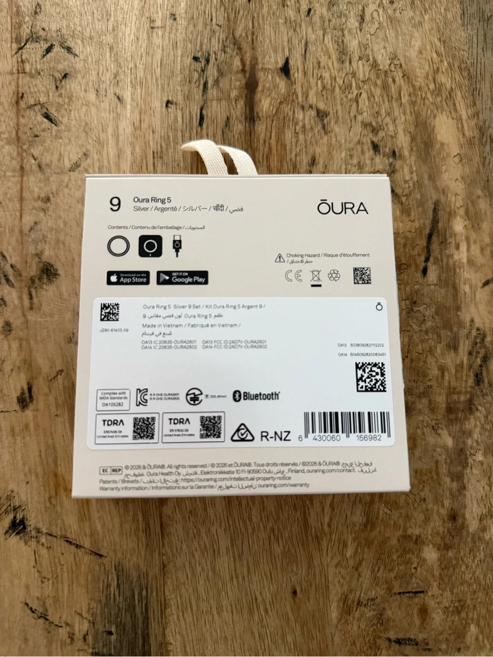 Oura Ring Gen 5 - Silver Size 9